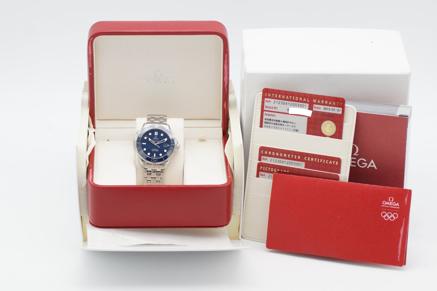 Omega Seamaster Diver 300M Blau 212.30.41.20.03.001 Full-Set 2012