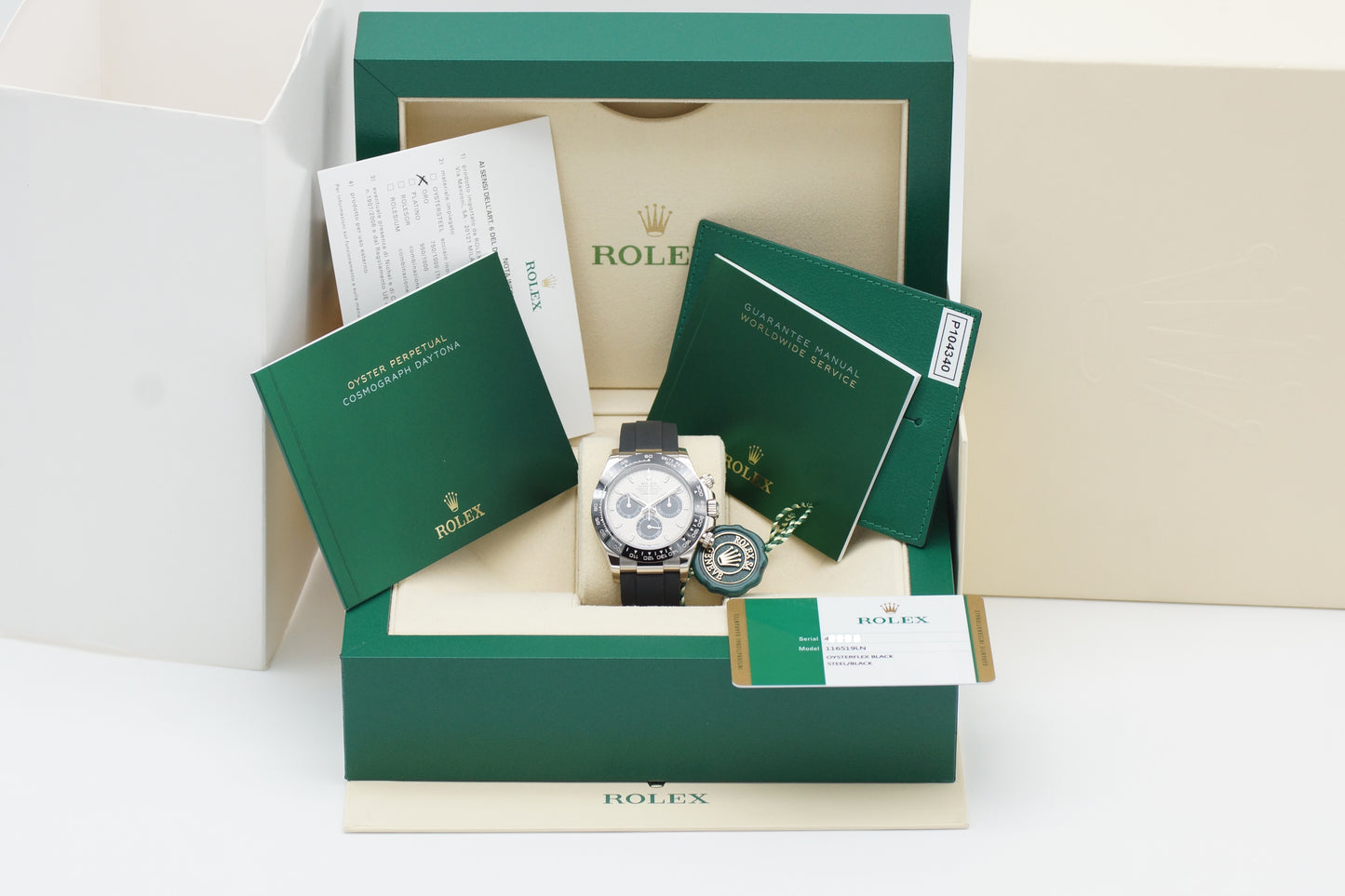 Rolex Daytona Weißgold 116519LN Oysterflex Ghost Full-Set 2019