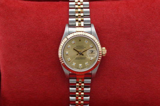 Rolex Lady-Datejust 26 69173G Gold Diamant Blatt Full-Set 1996