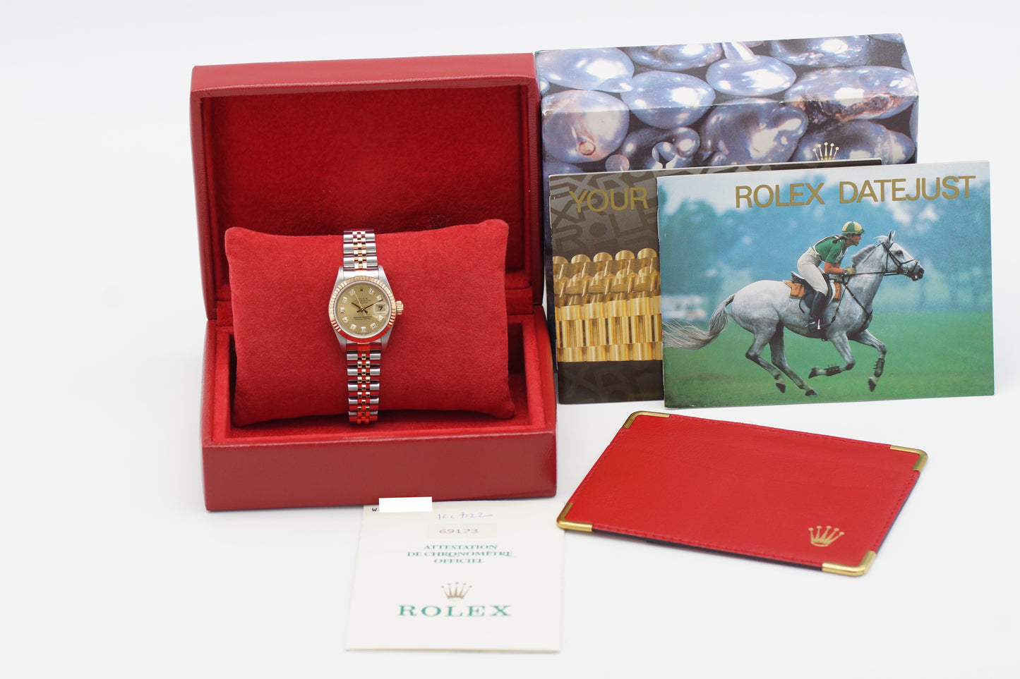 Rolex Lady-Datejust 26 69173G Gold Diamant Blatt Full-Set 1996