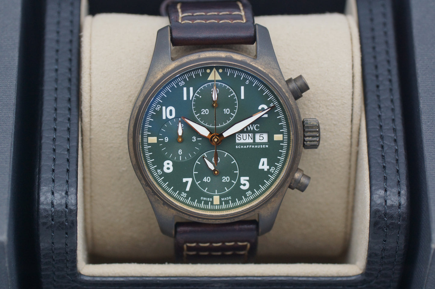 IWC Pilot Fliegeruhr Chronograph Spitfire Bronze Full-Set 2020