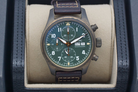 IWC Pilot Fliegeruhr Chronograph Spitfire Bronze Full-Set 2020