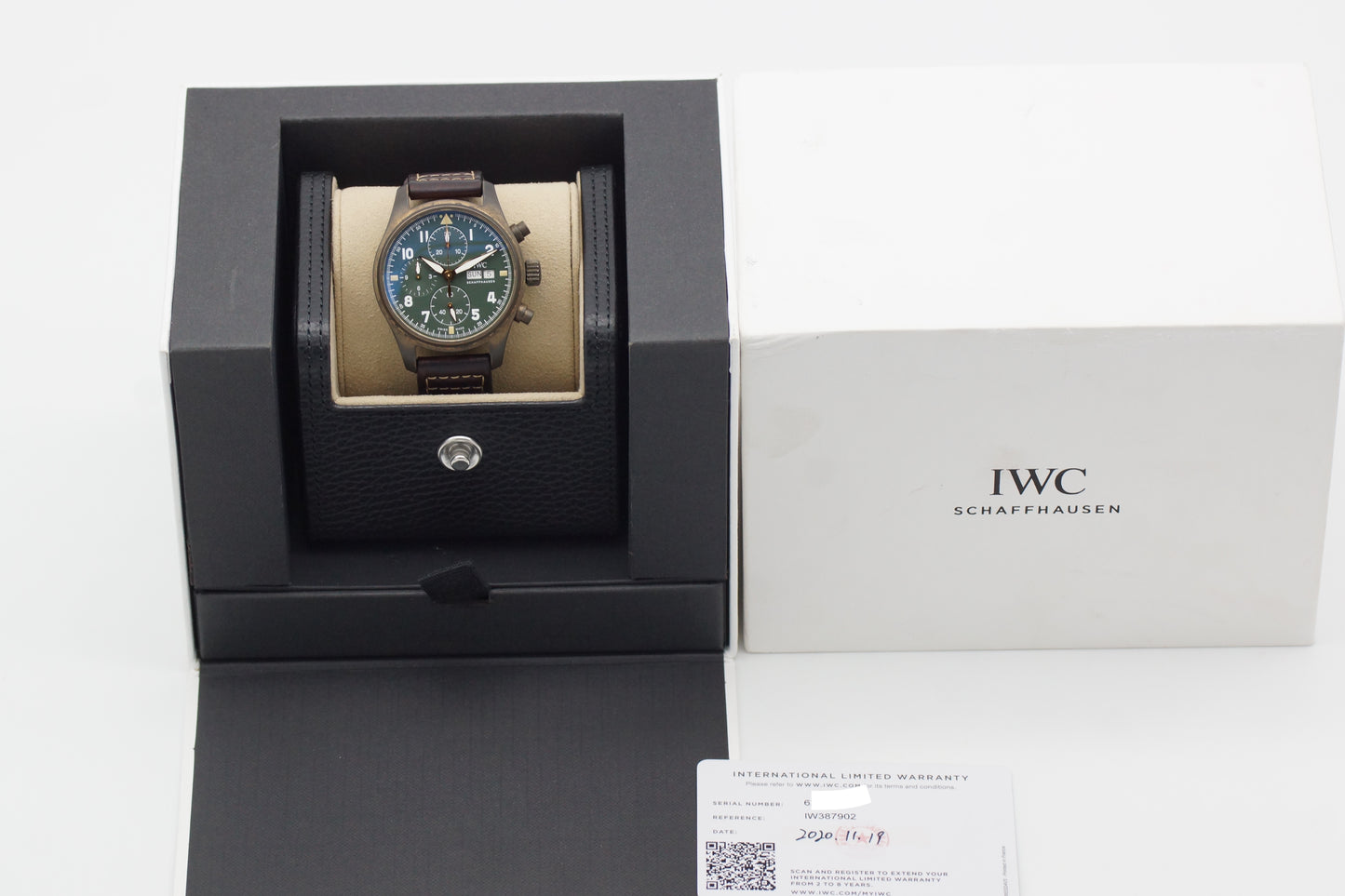 IWC Pilot Fliegeruhr Chronograph Spitfire Bronze Full-Set 2020