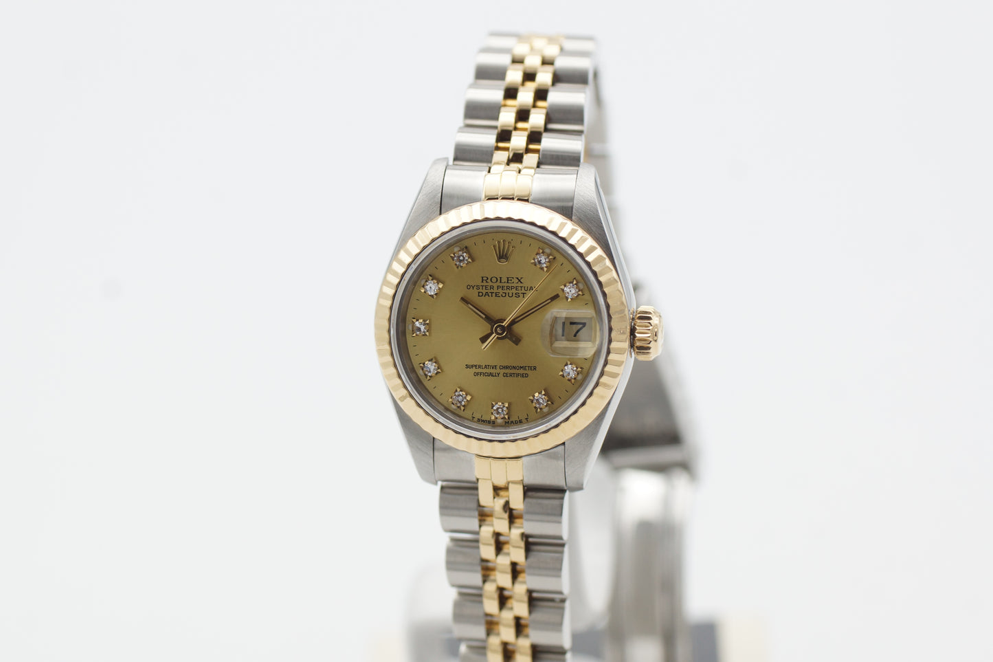 Rolex Lady-Datejust 26 69173G Gold Diamant Blatt Etui 1987