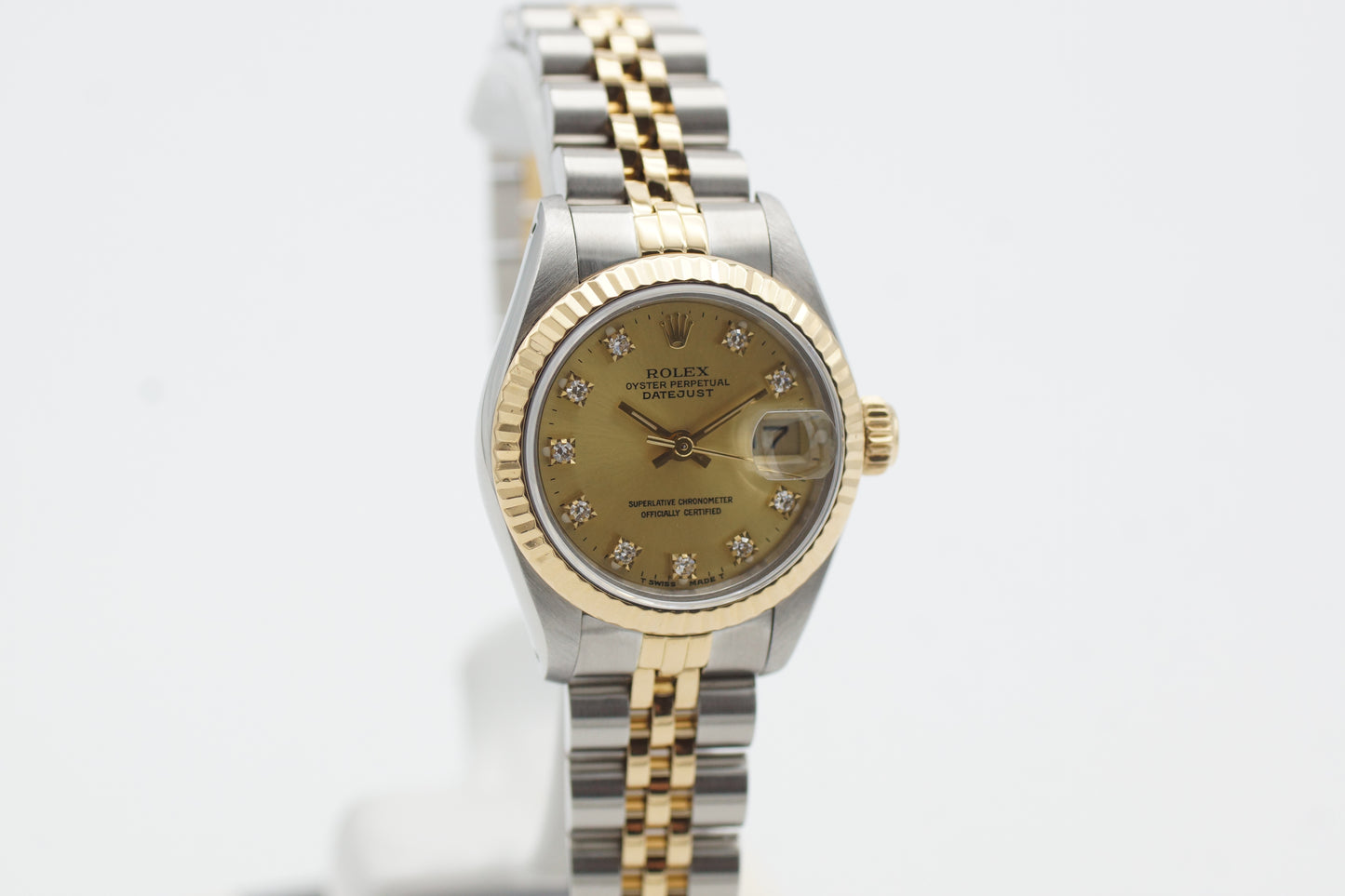 Rolex Lady-Datejust 26 69173G Gold Diamant Blatt Etui 1987