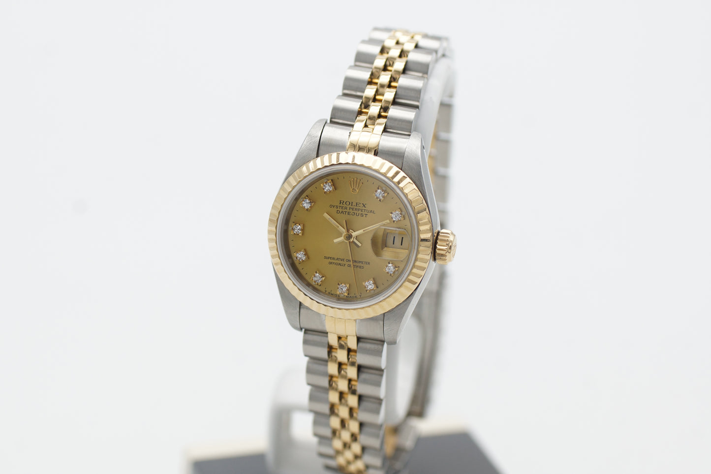 Rolex Lady-Datejust 26 69173G Gold Diamant Blatt Etui 1991