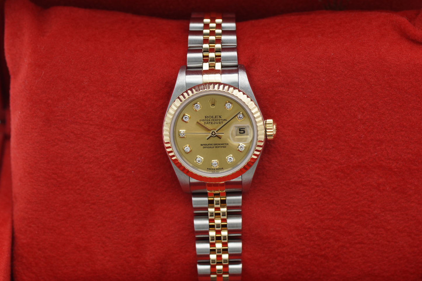 Rolex Lady-Datejust 79173G Jubilee Diamantblatt Gold Box/Papiere 2002