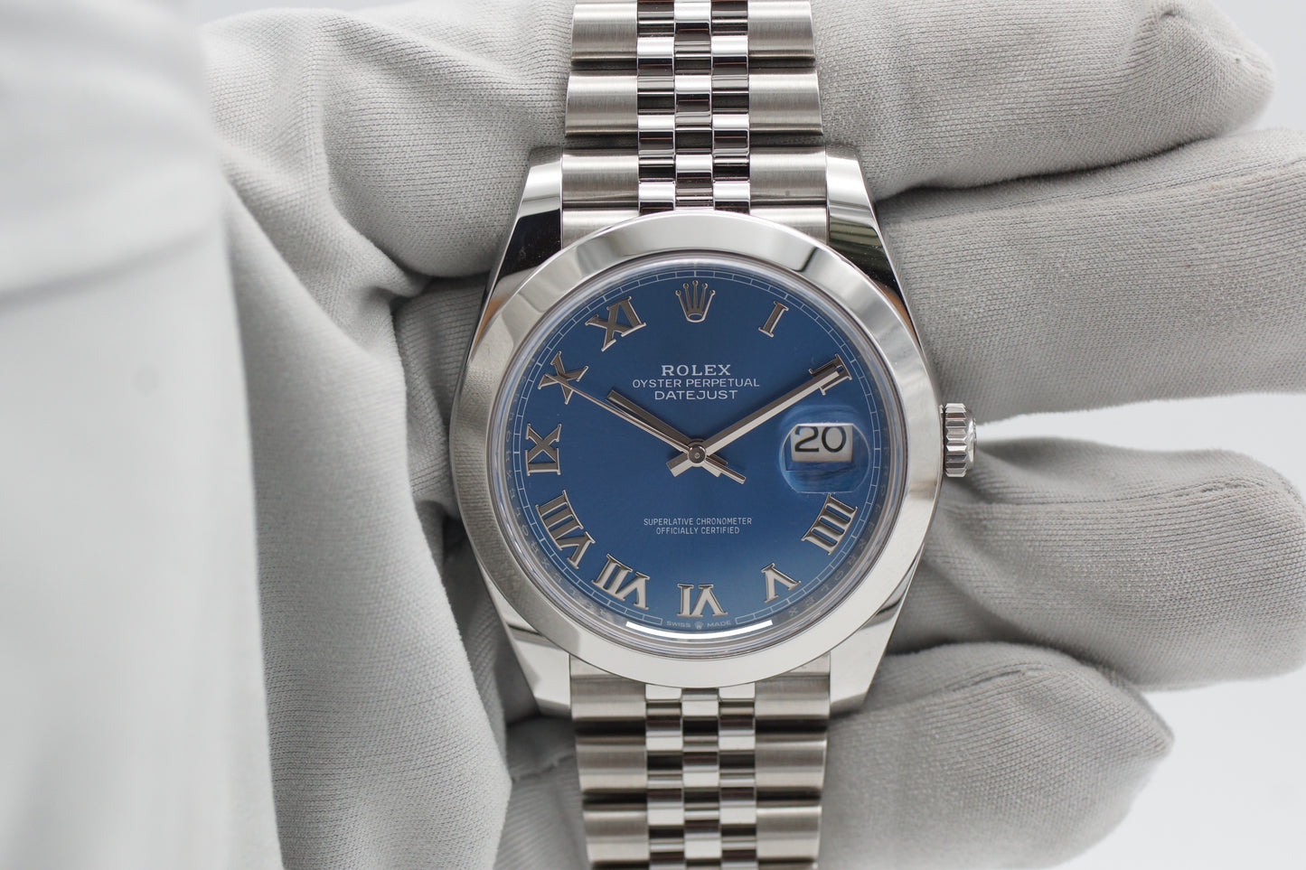 Rolex Datejust 41 Azzurro 126300 Blau Full-Set 06/2024 NEU