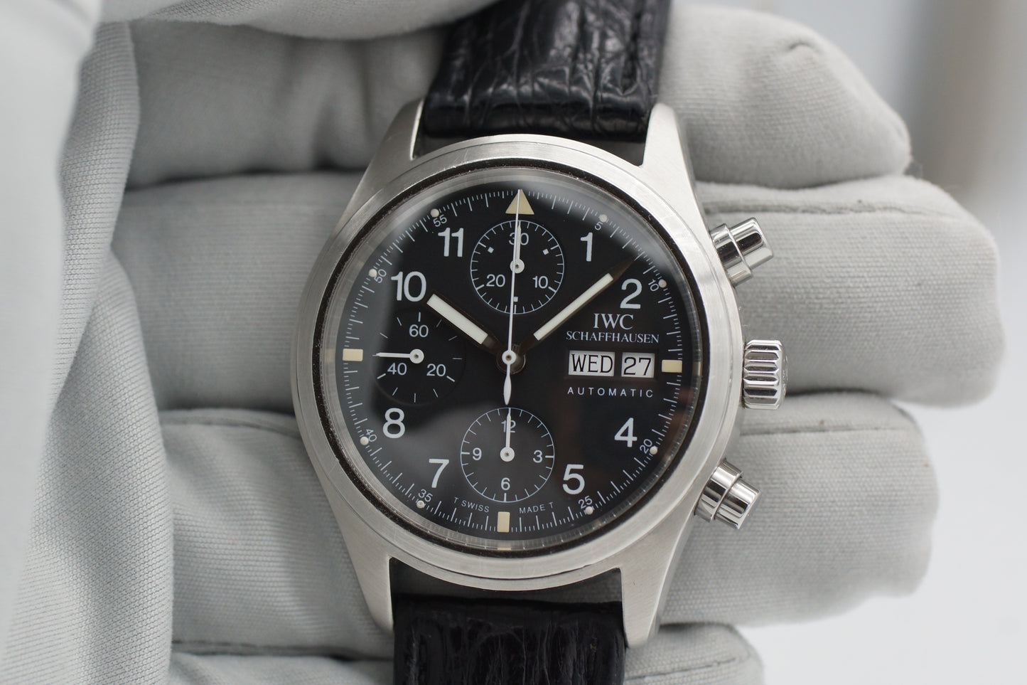 IWC Pilot Fliegeruhr Chronograph IW3706 Stahl 39mm Tritium