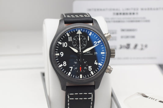 IWC Chronograph Top Gun IW389001 Keramik Schwarz Full-Set 2018