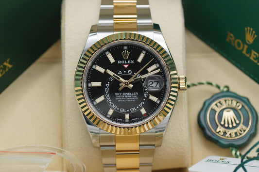 Rolex Sky-Dweller 326933 Stahl/Gold Schwarz Full-Set 2019 (LC100)