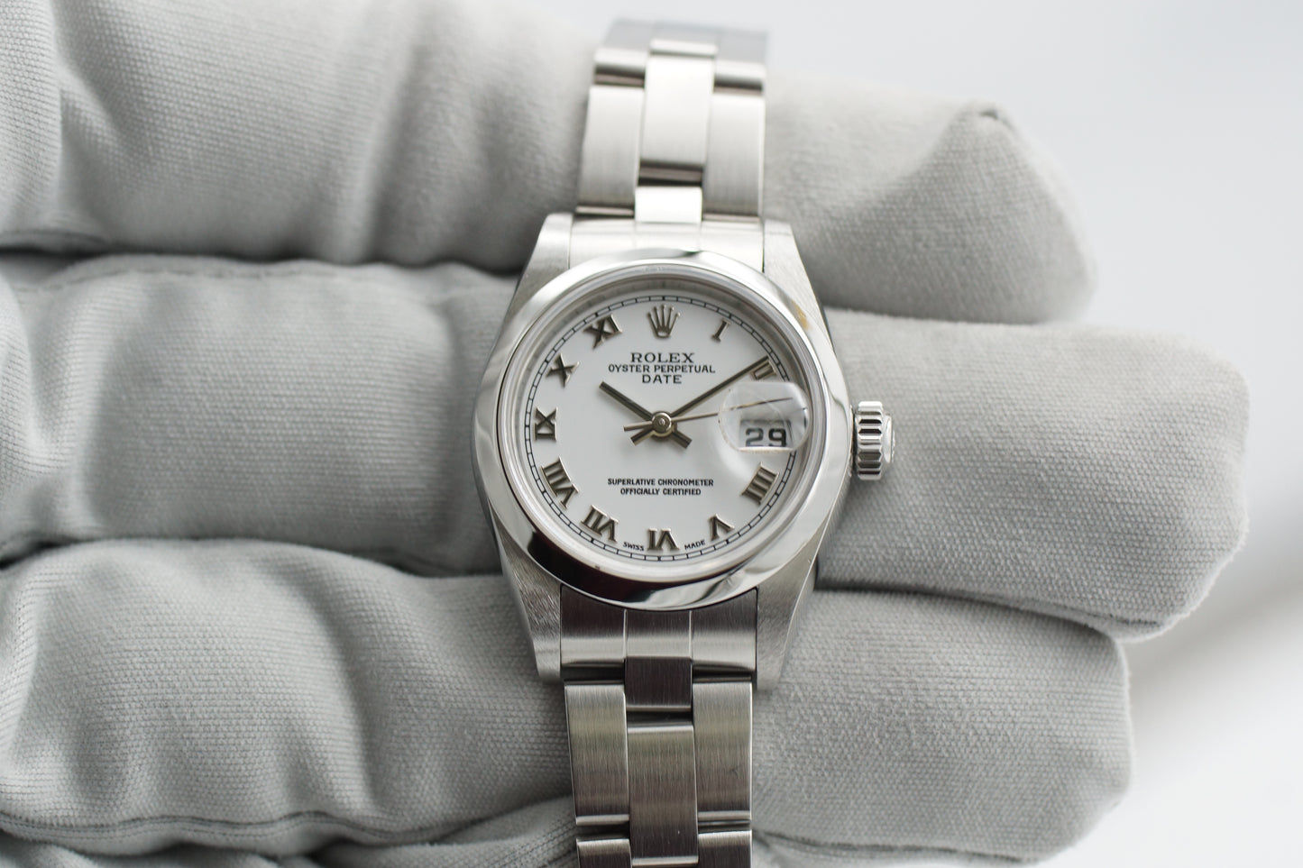 Rolex Lady Oyster Perpetual Date 26 Weiß 79160 Full-Set 2005