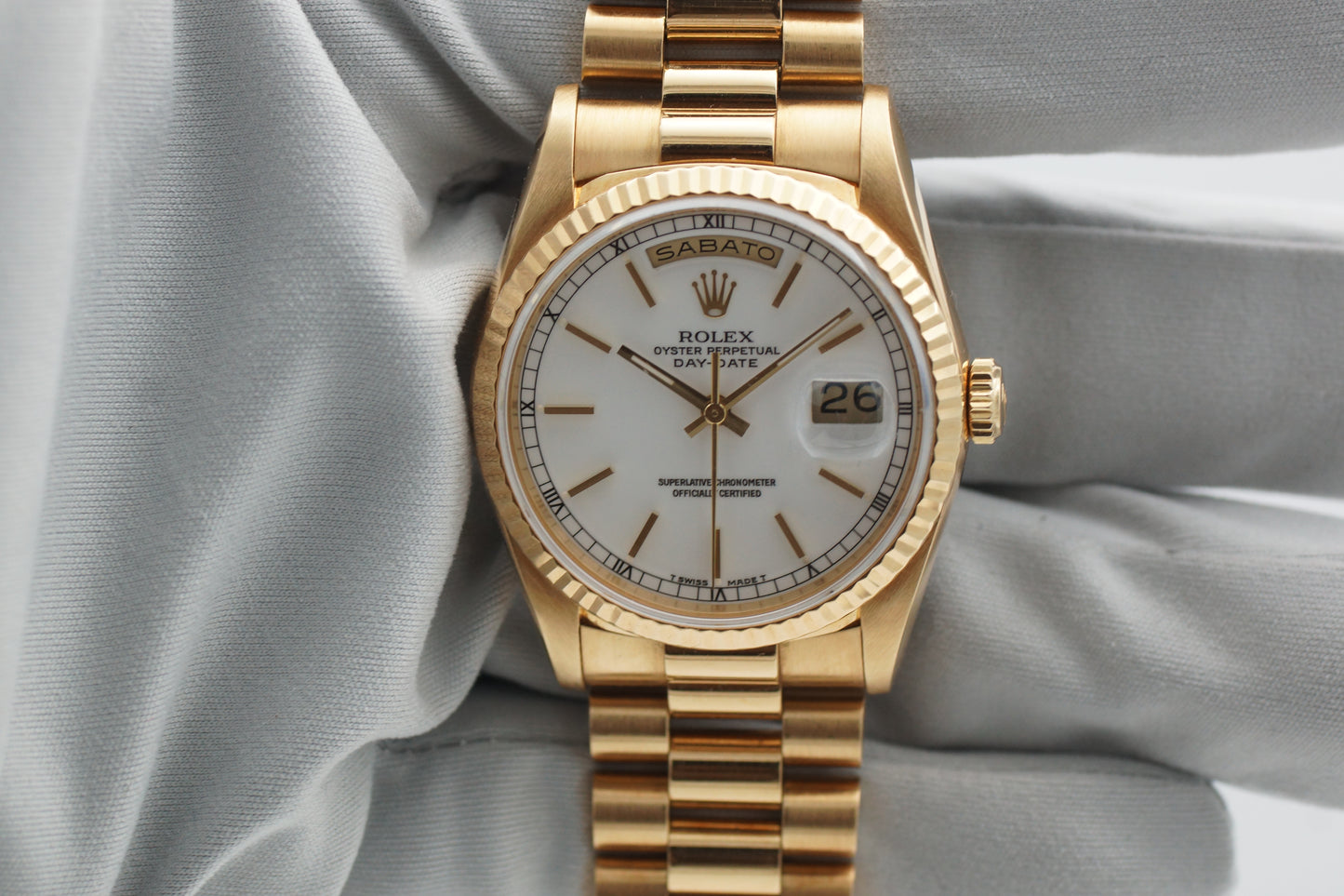 Rolex Day-Date 36 Gelbgold/Weis 18238 Full-Set 1990