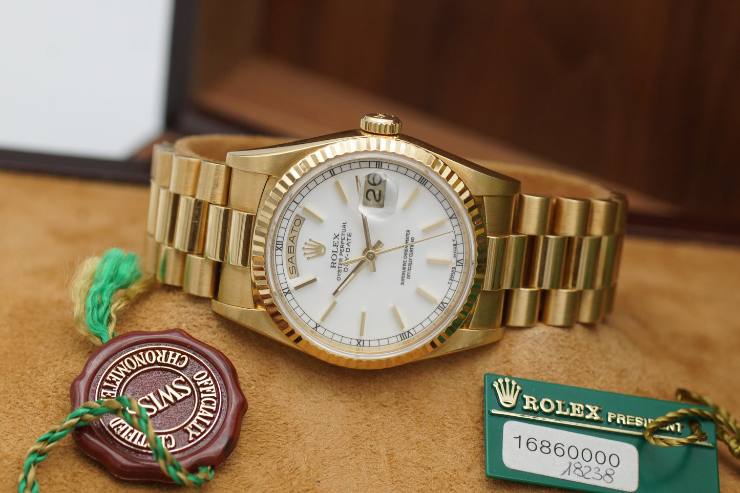 Rolex Day-Date 36 Gelbgold/Weis 18238 Full-Set 1990