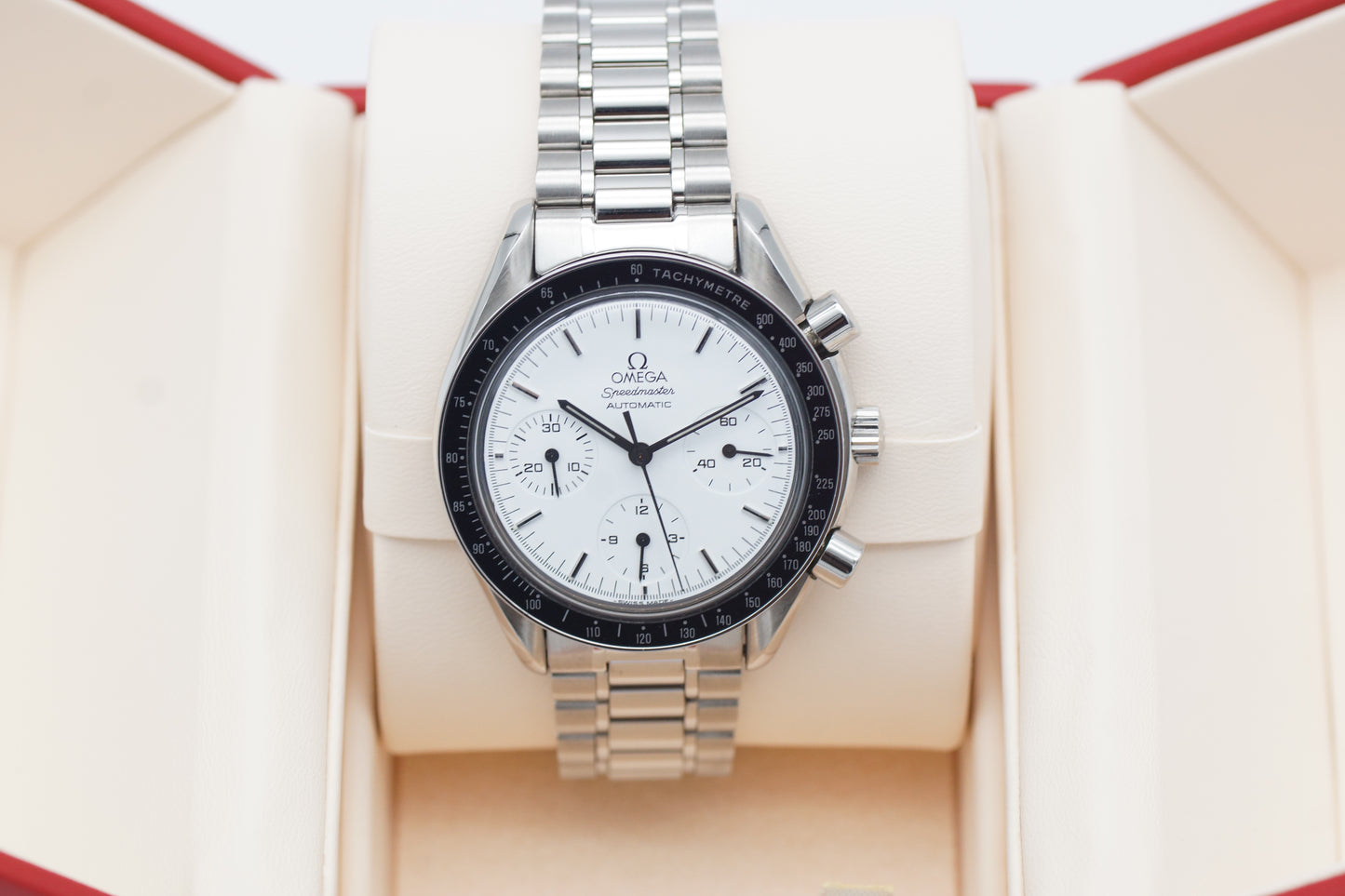 Omega Speedmaster Reduced 'Albino' Weiß 3510.50 39mm Box 1991