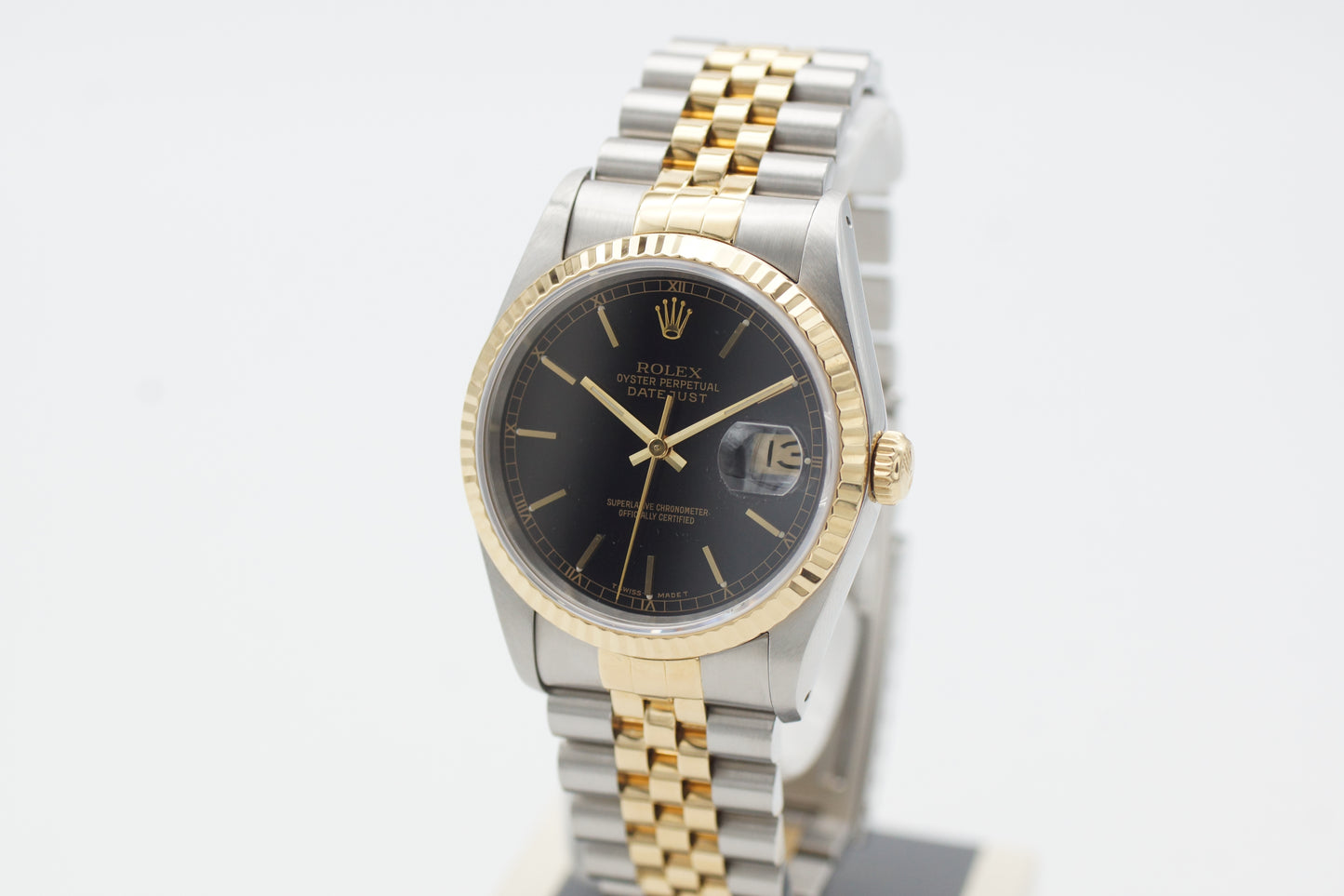 Rolex Datejust 36 Bicolor 16233 Schwarz 1991