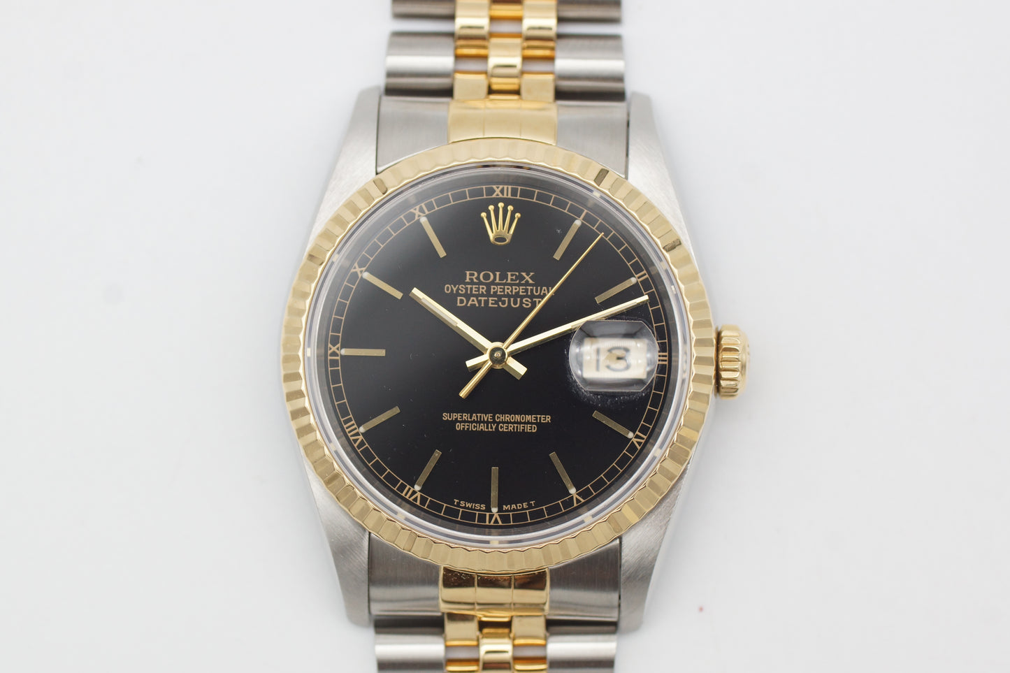 Rolex Datejust 36 Bicolor 16233 Schwarz 1991