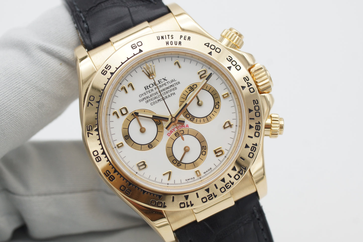 Rolex Cosmograph Daytona 116518 Weiß 18k Gelbgold 2000