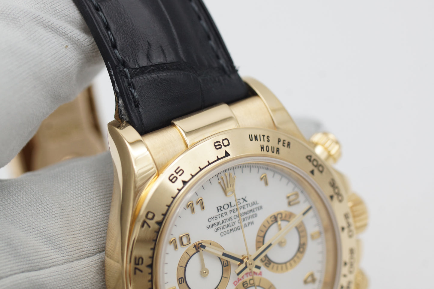 Rolex Cosmograph Daytona 116518 Weiß 18k Gelbgold 2000