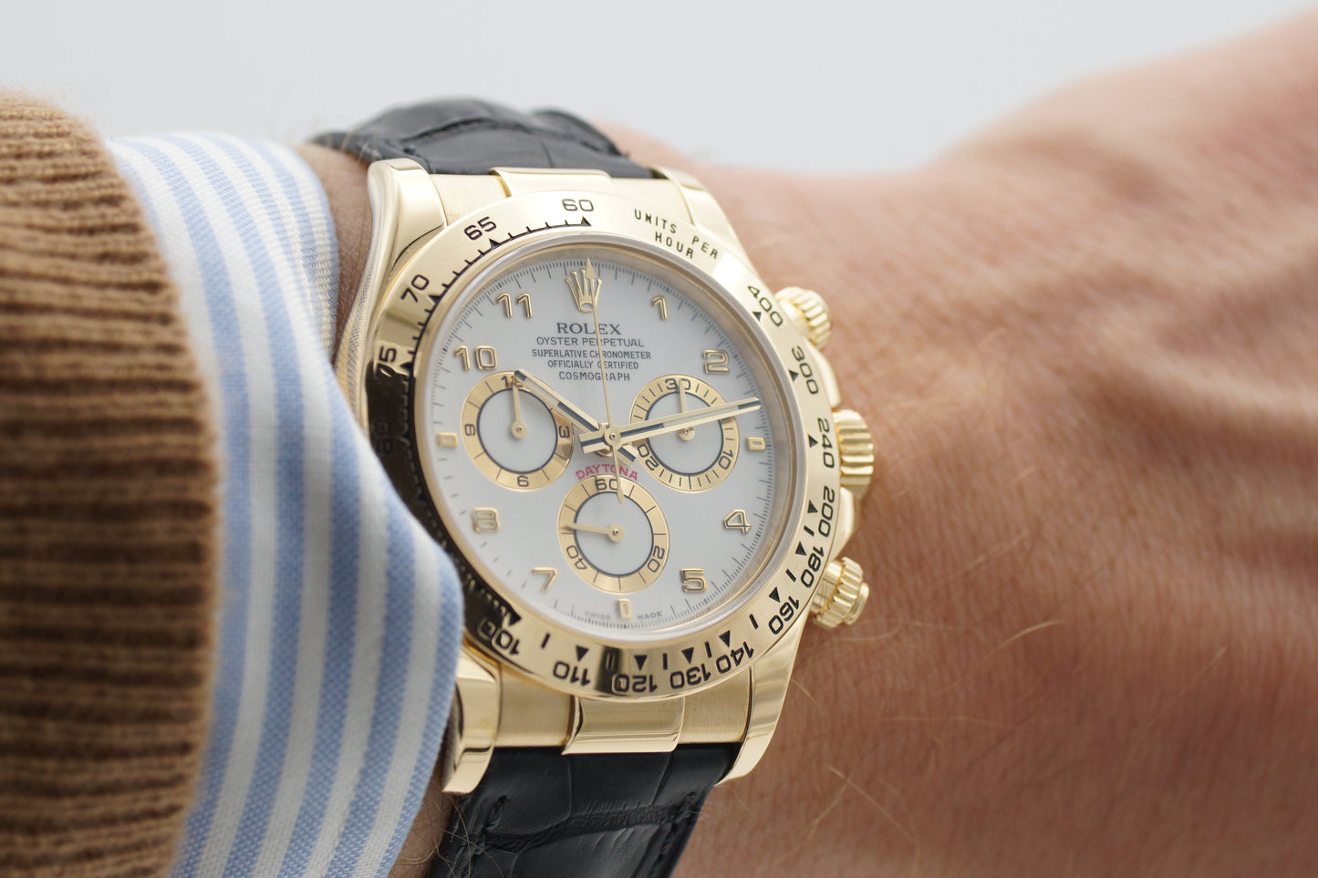 Rolex Cosmograph Daytona 116518 Weiß 18k Gelbgold 2000