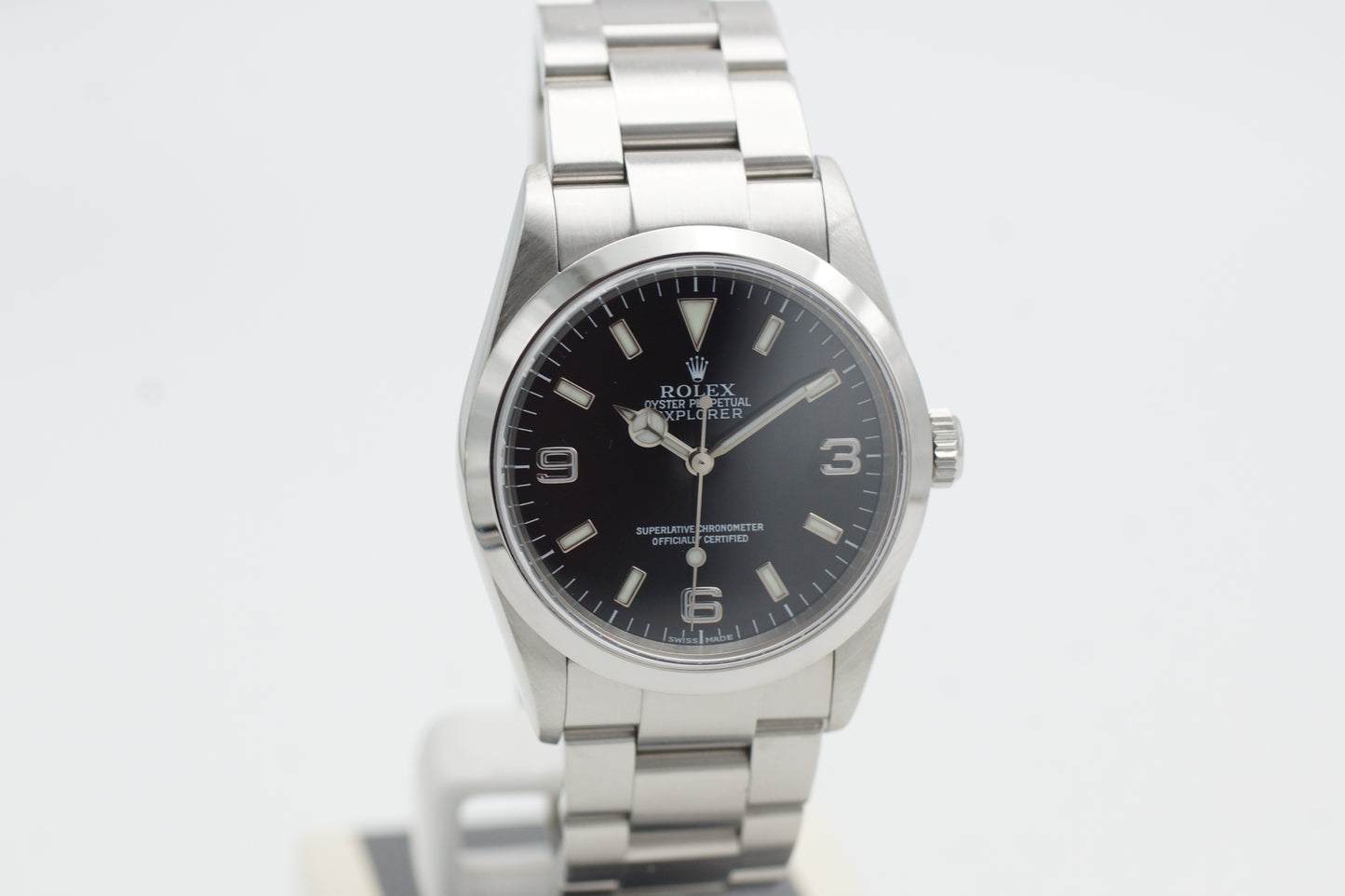 Rolex Explorer I 114270 36mm Schwarz Full-Set 2002 Lc100